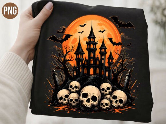 Download Gothic Haunted Castle Skull Moon PNG - Gothic haunted Collection