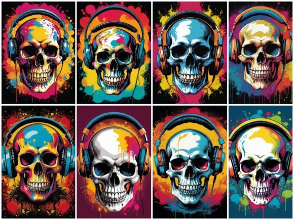 Download 32 Images Skull with Headphones Pop Art - Headphones Collection