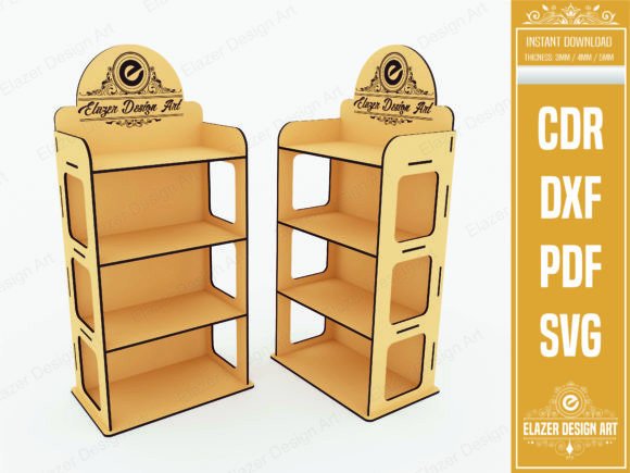 Download Laser Cut 4 Shelf Display Stand Svg File - Play Collection