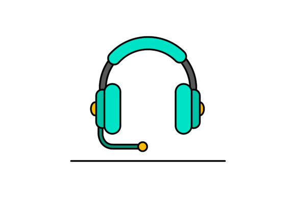 Download Flat Illustration of Headphones - Headphones Collection