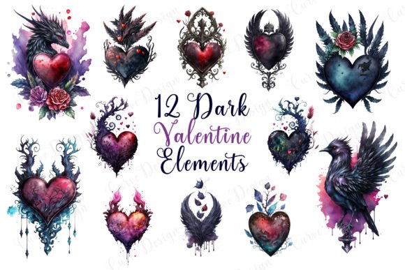 Download 12 Dark Fantasy Valentine Cliparts - Dark fantasy Collection